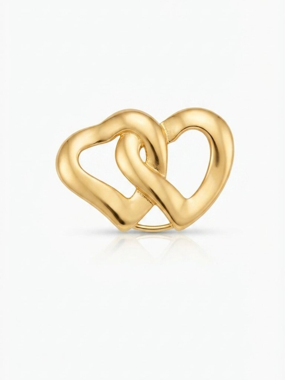 Vintage Jeri-Lou Gold-Tone Interlocking Double Heart Scarf Clip | Retro Scarf Ri